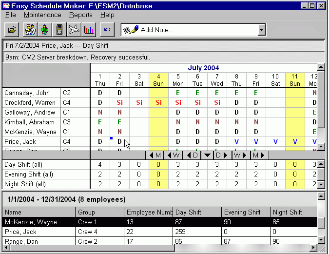 Easy Schedule Maker Screenshot